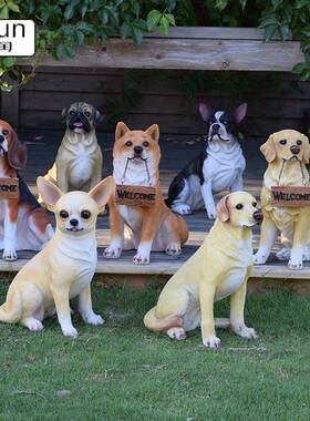 树脂摆观件别墅庭院装饰J-G8010花户外园景摆设动物狗厅狗客门口