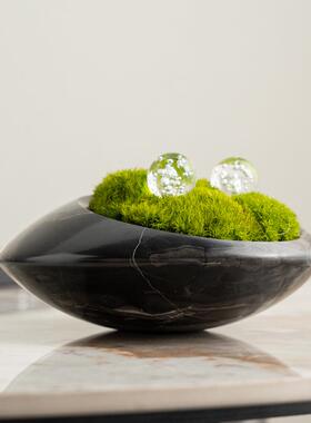 高档日式禅意寂静空间新中式仿真花艺盆景绿植会所茶室摆