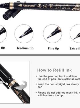Calligraphy Pen - Reastar 6 Pcs Black Brush Marker Pen Hand
