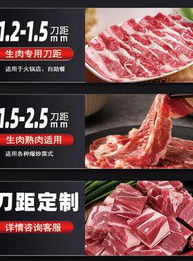 新款鲜肉切片机牛羊肉多功能切片切丝绞肉一体机台式不锈钢切肉机