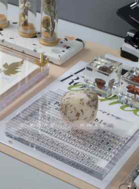 屿物为居 现代样板间儿童房书房书桌植物精油手作主题昆虫花标本
