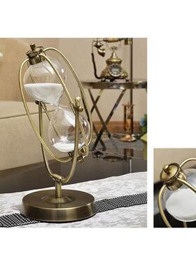 金属铜艺旋转沙漏摆件高级感计时器创意礼品工艺品流沙摆件装饰品