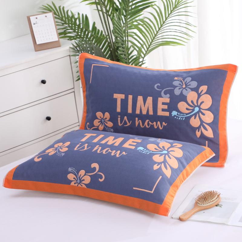 三层纱布棉枕巾加大加厚枕头巾四季学生成人欧式柔软吸汗情侣盖巾 - 图1