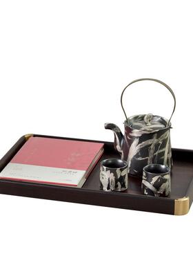 中古风新中式茶具组合套装摆件名宿书房茶室玄关酒店会所装饰品
