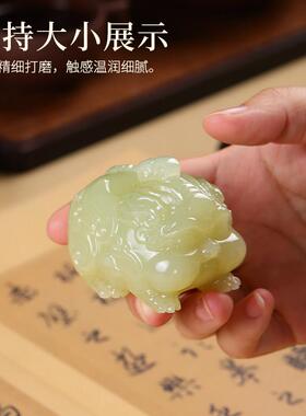 天然青玉石招财貔貅摆件桌面工艺品摆饰办公室家居装饰品送男朋友