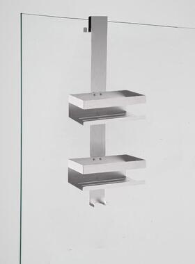 淋浴房浴室置物架挂架免打孔壁挂玻璃分层挂篮卫生间用品收纳架子