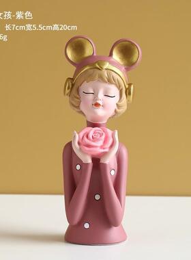 女孩钥匙收HYNNH纳托摆件盘桌面轻柜客厅电视树脂装饰品奢礼物轻