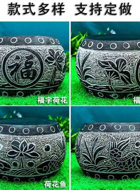青石柱墩底座石墩子路障门口柱脚石空心柱皮石头圆墩凳柱顶石庭院