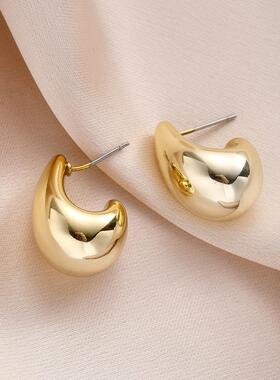 Water droplet earrings for women水滴豆豆耳环小众气质简约耳饰