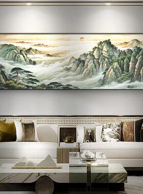 新中式老板办公室画壁画沙发背景墙装饰画大气山水靠山画客厅挂画