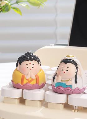 神仙公室屏饰幕小摆件解压桌R4B1X0件面装饰财神摆车办载中控屏装