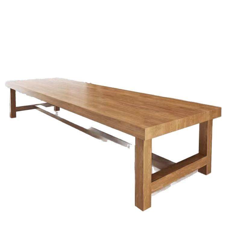 实木VHFlf会议桌工作台电脑o桌洽谈桌椅约办公桌简现代大型长条桌 - 图3