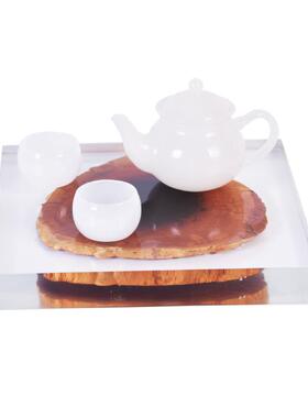 现轻代中PZ357式创亚克力实样木方盘奢茶具搭配装饰品板意房售楼