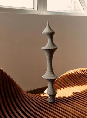 意式简约螺旋雕塑装饰摆饰电视机展示架柜室内工艺礼品摆饰设计师