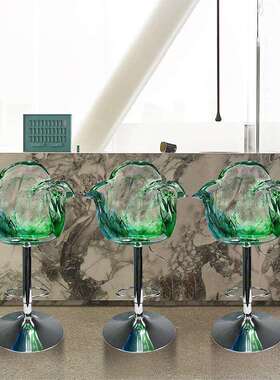 透明树脂花奢瓣吧台椅地子意餐椅靠背轻创高端吧椅设计16师落化妆