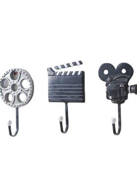 创意挂钩 衣帽钩壁挂 家居装饰 树脂工艺电影设备套三