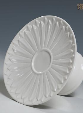 锵锵陶瓷浮莲白瓷佛具套装供佛香炉圣水杯供佛灯供奉家用佛前摆件