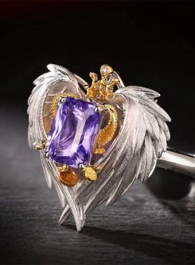 《光与夜之恋》查理苏紫蓝宝锆石戒指动漫同人周边二次元cos指环