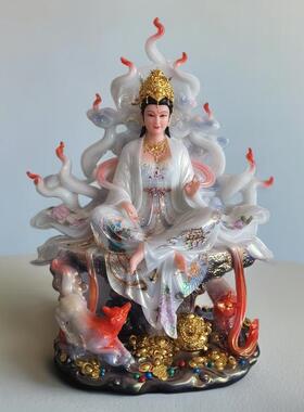 九尾狐神像家用堂口供奉九尾娘娘工业品摆件青丘白狐像树脂灵狐像