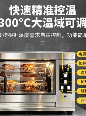 商用烤鸡炉燃气卧式自动控温旋转烤鸡腿鸡架炉子不锈钢加重烤鸡炉