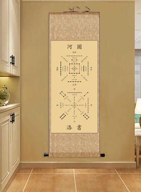 CAM易文化先天后天卦河图洛书挂画 画挂图卷轴画 装饰挂画 画国画