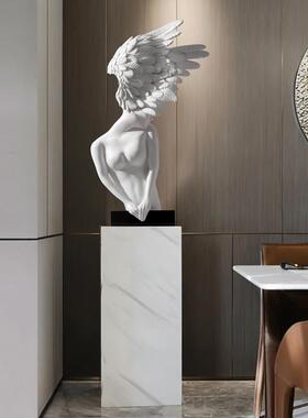 由居创意轻奢艺术人物雕塑摆件天使设计师落地软装样板间酒店大堂