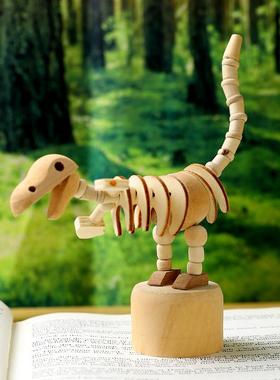 2025新款玄关摆件氛围感摆件创意木质可动关节模型小动物儿童卧室