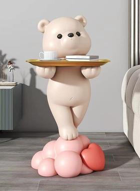 现代简约卡通FUR熊落地摆件饰品客厅电视摆柜沙发书卧室房装茶几