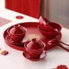 Wedding wedding bowl, tea cup, pair of high-end wedding modified tea sets, pair of bowls and chopsticks set, wedding supplies