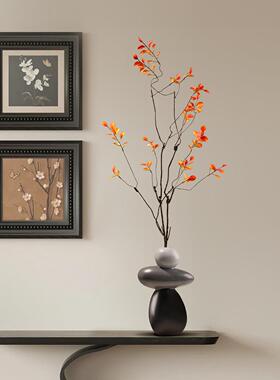 中式花瓶新仿真迎时来运转客松禅意摆件厅玄关办公室景绿客植酒店