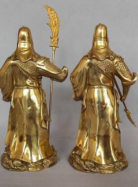 黄铜金属关公像多尺寸形态武财神居家公司财神像铜金属工艺品