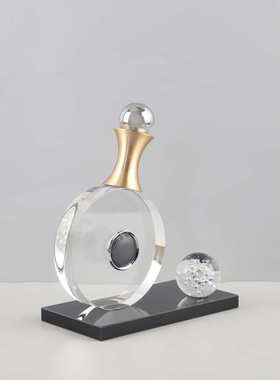 欧式轻奢透明水晶琵琶艺术装饰摆件玄关卧室客厅电视柜家居装饰品