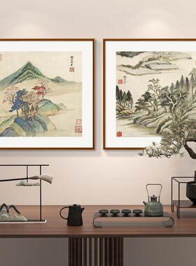 董其昌中国画山水画窦方新中国风入口装饰画客厅书房水墨画办公室