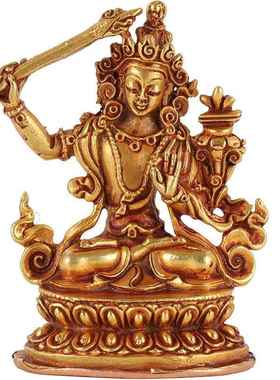 高档藏传民族像用品包文殊菩萨小佛泊尔全鎏金尼密宗佛像特价邮2