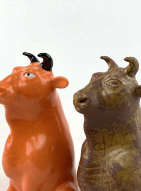 不仁斋薛继业陶瓷雕塑生肖牛新中式家居雕塑摆件牛气冲天摆件潮玩