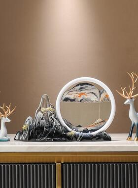 轻奢风生水起流沙画 画摆件家居电视柜酒柜办公室装饰开 业乔迁礼