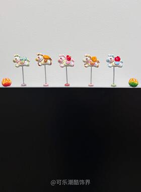 工位电脑屏幕装饰创意小马摆件办公桌马年小摆件新年饰品马到成功