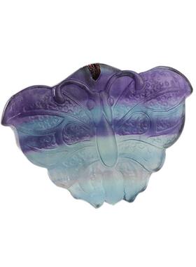 2026热卖 天然五彩莹石蝴蝶吊坠 七彩梦幻水晶饰品女款项链