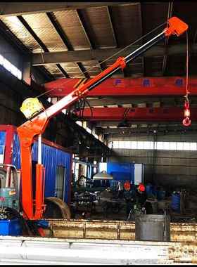 货车货船用吊机折叠式液压伸缩旋转吊机农用货车装卸用吊机