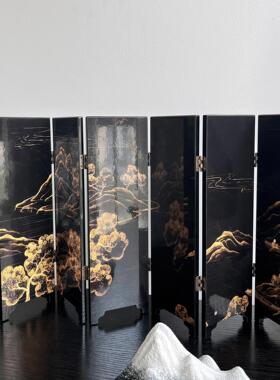 新中式桌面小屏风装饰摆饰玄关书房彷古折屏挡板创意家居摆设送礼