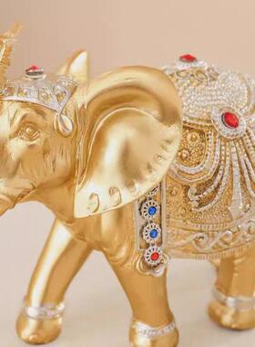 创意红钻情侣象树脂工艺品摆件家居客厅玄关办公室装饰品摆饰