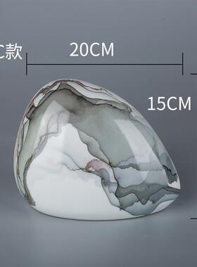 正品新中式样花件现代瓶轻奢陶瓷创意板房客摆厅家居软装饰品水墨
