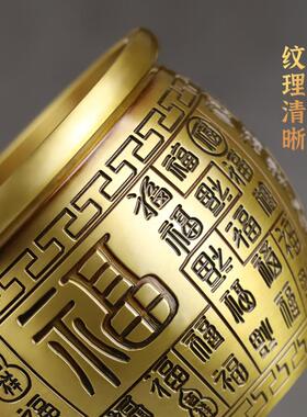纯黄铜米缸聚财百福缸招财进宝铜缸家居办公室桌面装饰品守财摆件