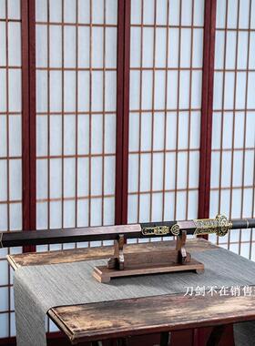 横放式大号镇宅鸡翅木宝剑兵器实木刀架客厅摆件桌面剑托多层展览