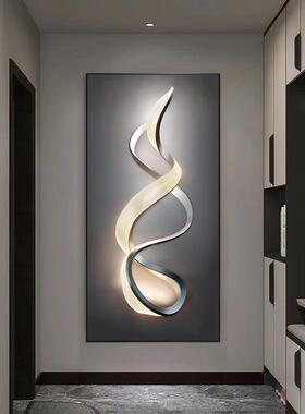 玄关装饰画画楼梯间高级感灯画画抽象壁画画现代简约过道走廊竖版