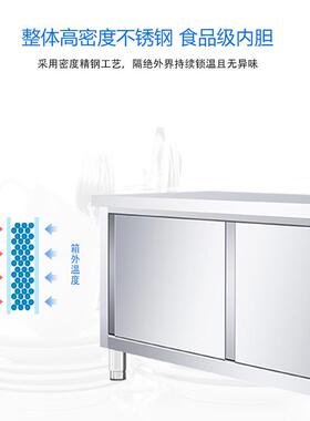 商用热风循环暖盘柜不锈钢拉门暖碟台保温柜食堂饭店厨房操作台