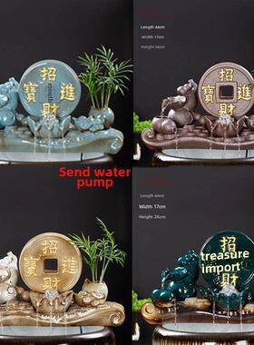 引进财富宝流水摆件，养鱼过滤，加氧，自动流水装置，内置过滤循