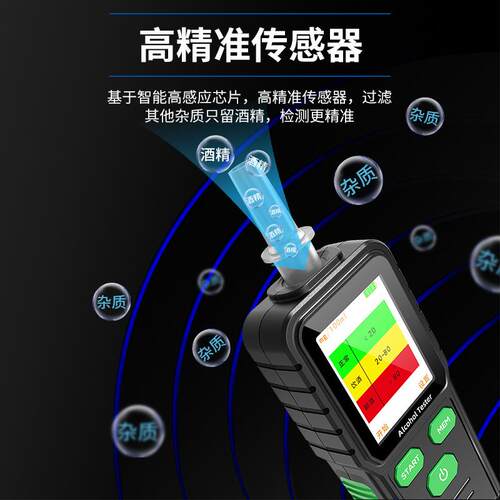 新品吹气式酒精测试仪查测酒驾检测仪验酒器家用自检智能语音播报 - 图1