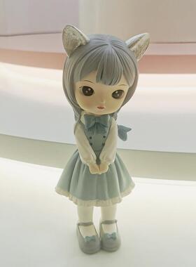 跨境工艺品元气少女树脂桌面摆件轻奢风装饰家居饰品结婚礼物