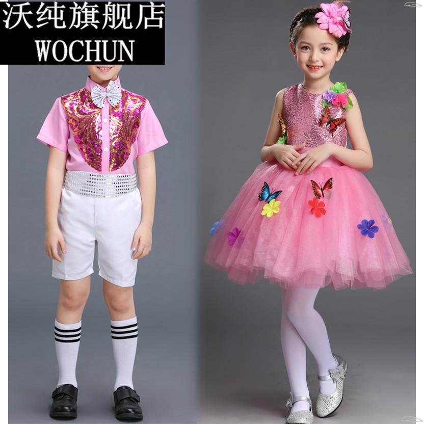 儿童演出服女虫儿飞蝴蝶泉边表演服蝶恋花朵舞蹈六一纱裙 - 图1
